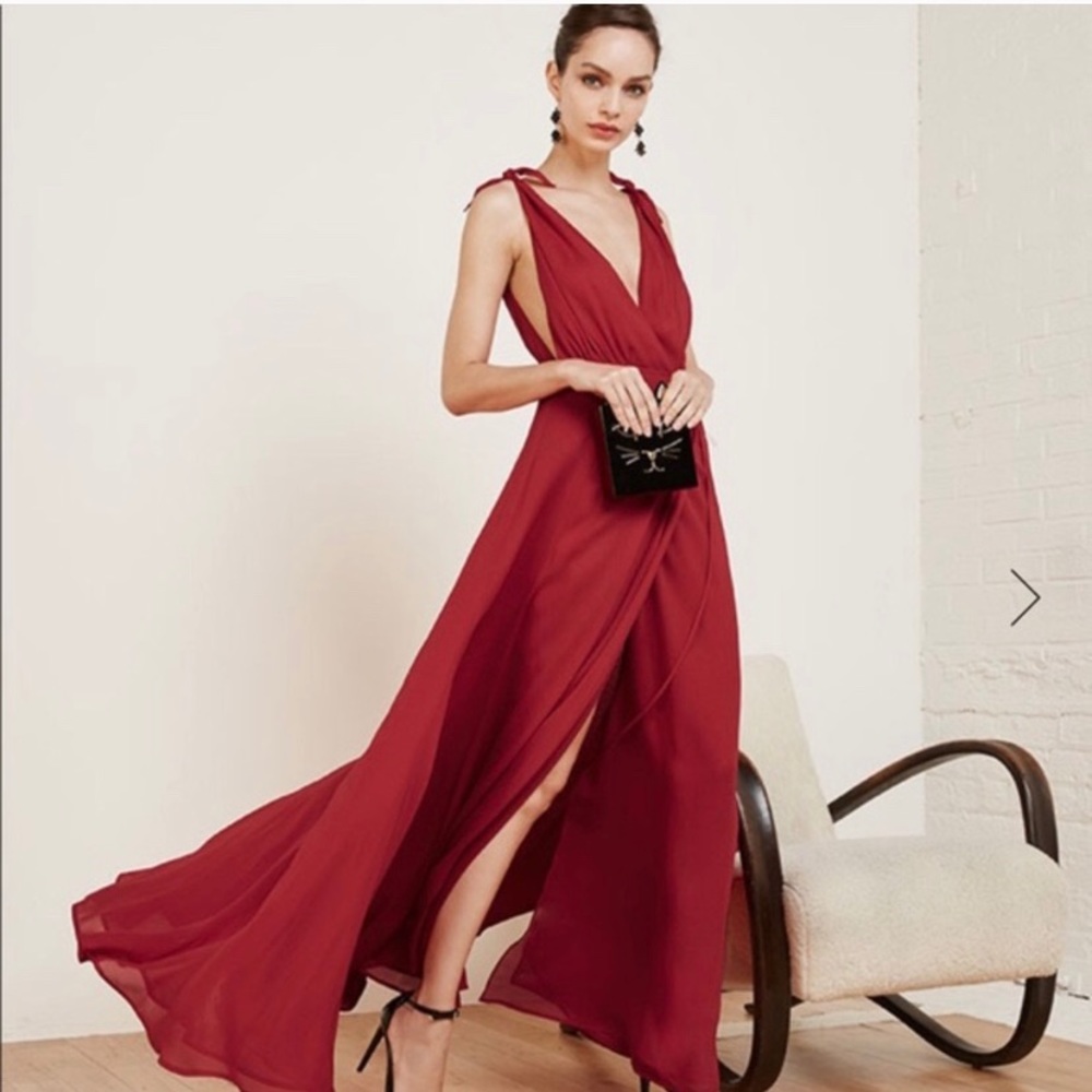 Reformation Red Romanica Dress Sz 0